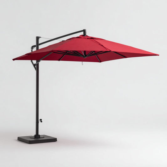 Parasolka ogrodowa na wysięgniku 250 x 250 cm w kolorze beżowym z metalową konstrukcją