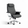 Fotel obrotowy z materiału tekstylnego w kolorze szarym 55 x 65 x 110cm